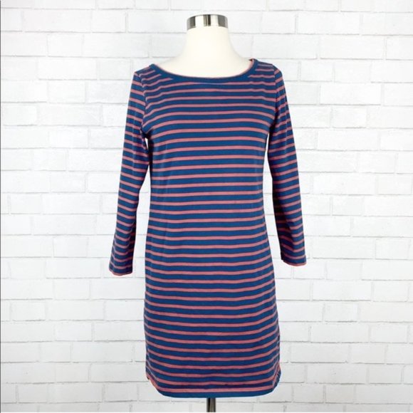 Joie Shift Dress Striped Knit Winberry Navy Blue Mini Stretch Preppy Nautical S - Picture 2 of 10